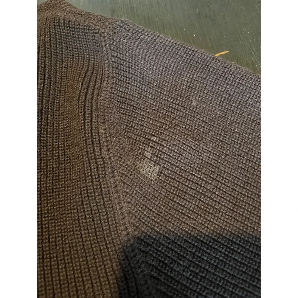Eddie Bauer Men's Brown Full Zip Ribbed Cotton‎ Sweater XL